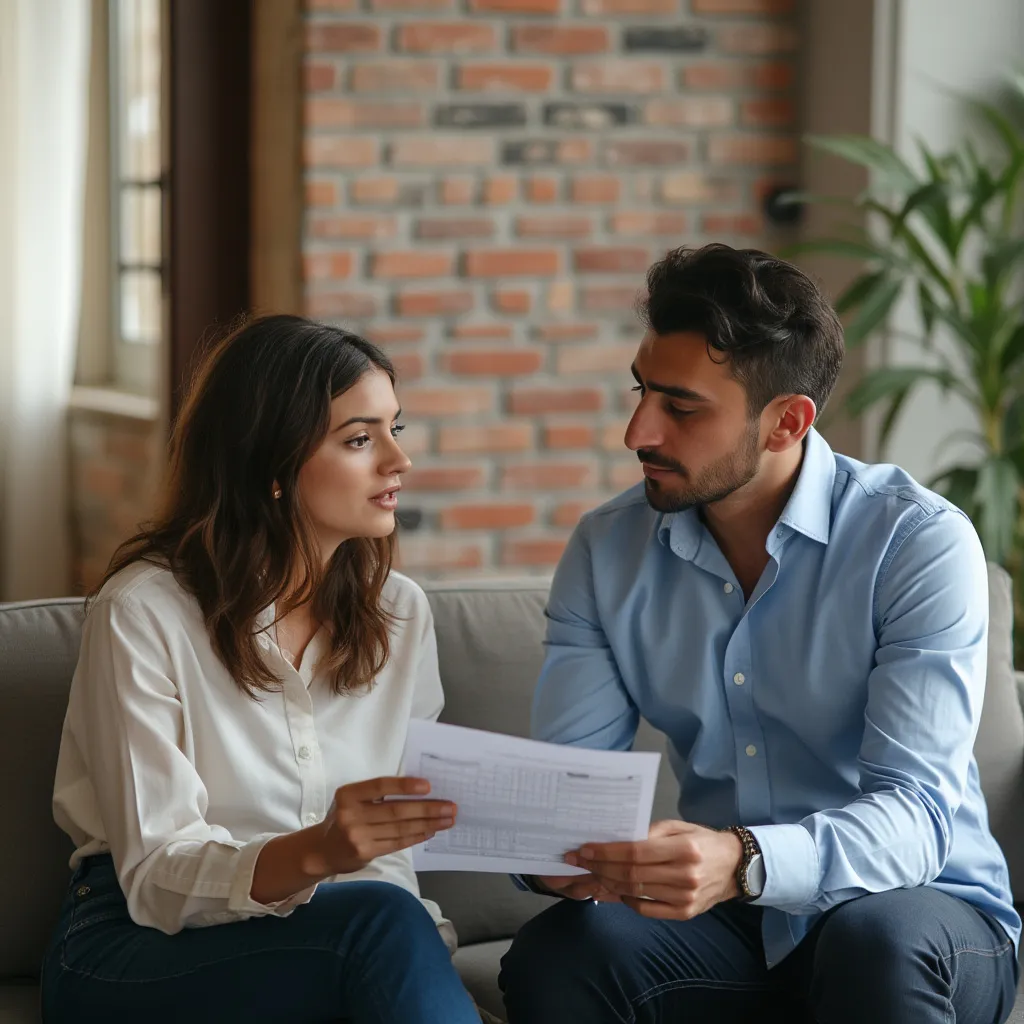 Consultor financiero asesorando a una pareja joven